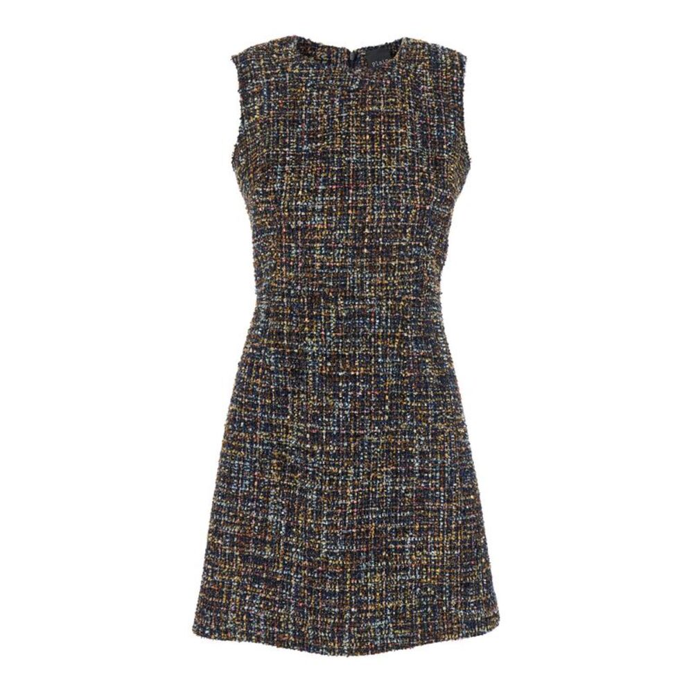 Plain Tweed Multicolor Dress